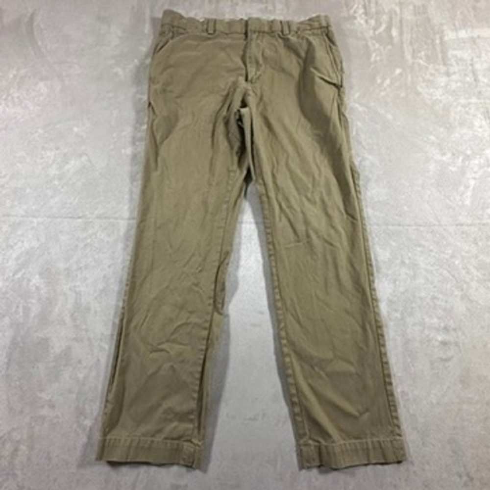 Banana Republic Aiden Chino Preppy Mens Slim Fit Pants 32x30 Khaki Tan